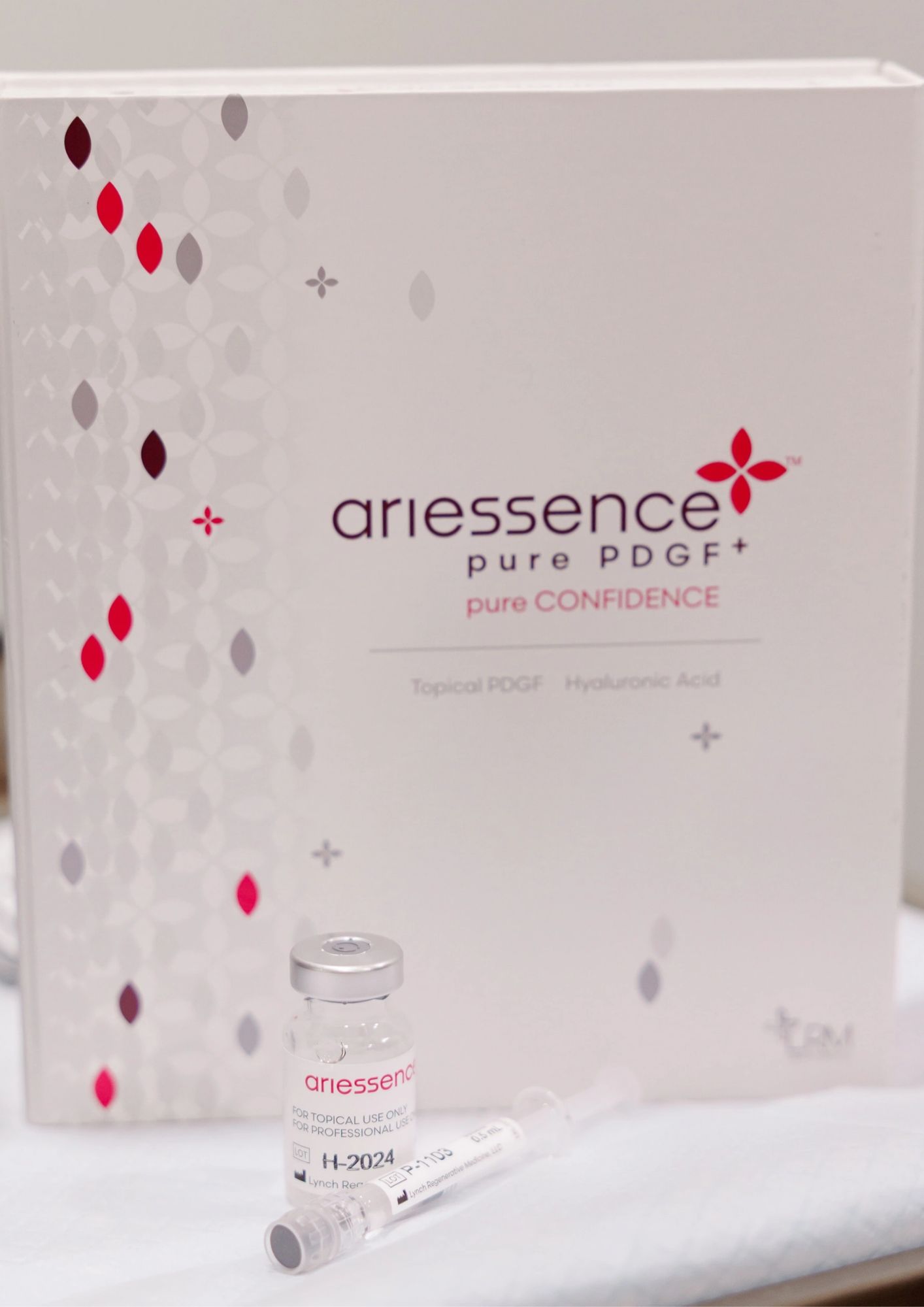 Plated Intense Serum, SkinMedica TNS Advanced+ Serum, and BIOEFFECT EGF Serum arranged in a flat lay